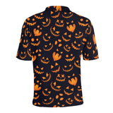 Halloween pattern Pumpkin background Men's All Over Print Polo Shirt