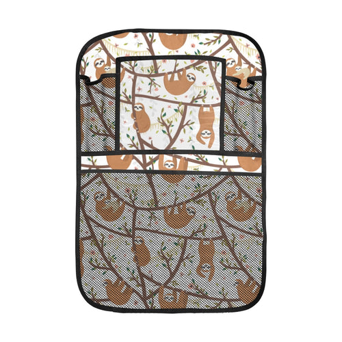 Sloths hanging on the tree pattern Car Seat Back Organizer
