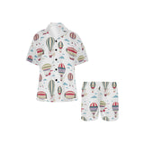 Hot air balloon pattern Women's V-Neck Short Pajama Set