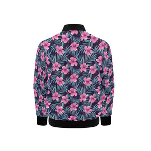 Hibiscus Pattern Print Design 05 Kids' Boys' Girls' Bomber Jacket