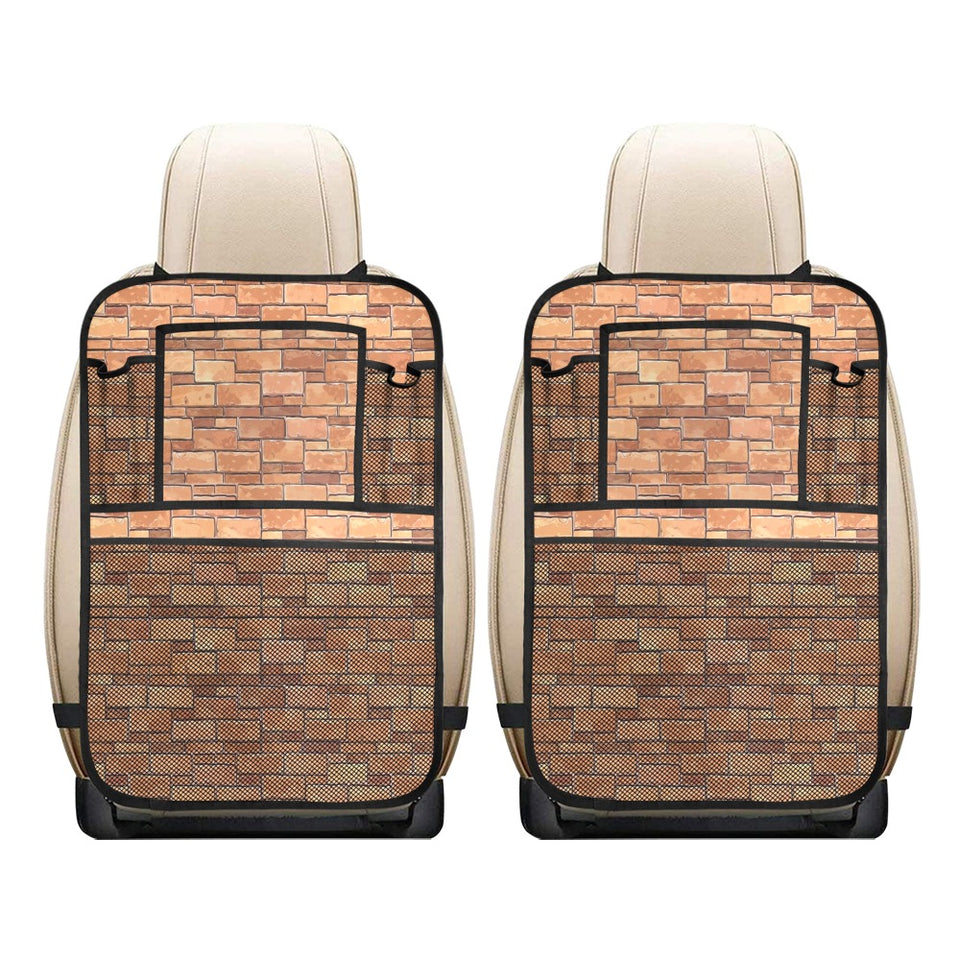 Brick Printed Pattern Print Design 04 Car Seat Back Organizer