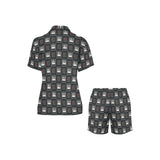 Piano Pattern Print Design 05 Women's V-Neck Short Pajama Set