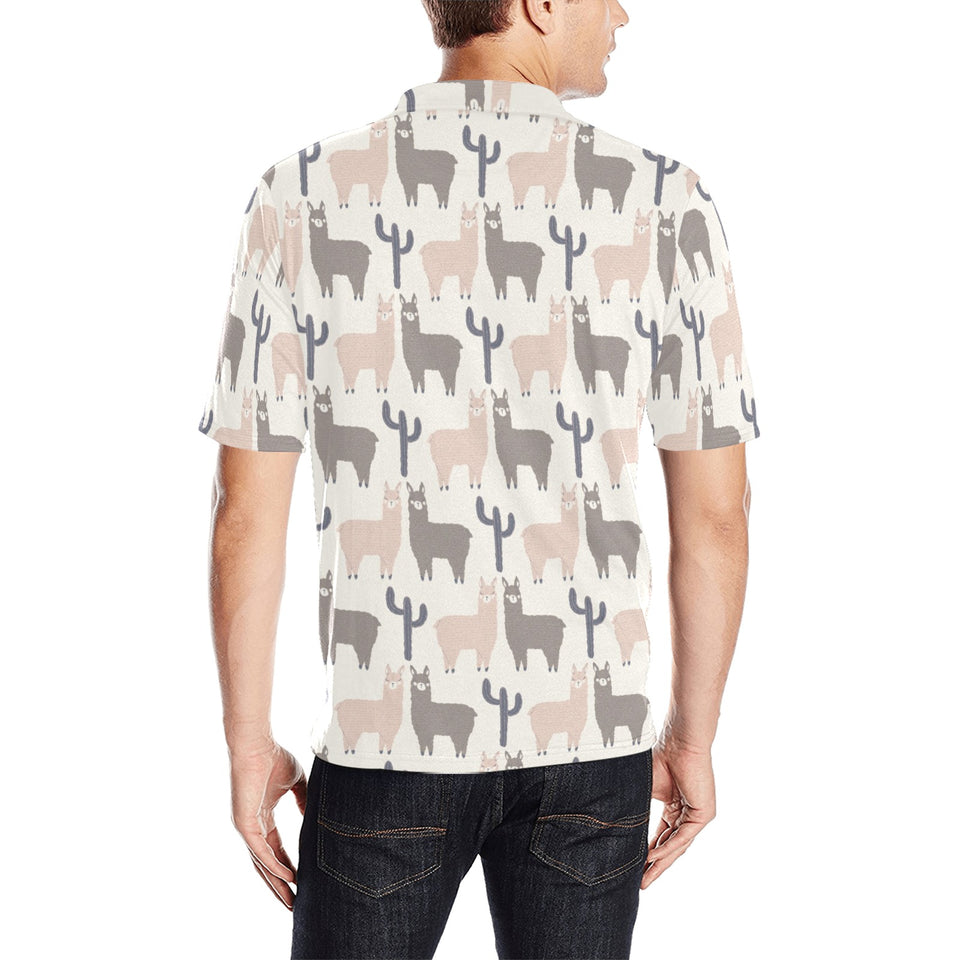 Llama Alpaca pattern Men's All Over Print Polo Shirt