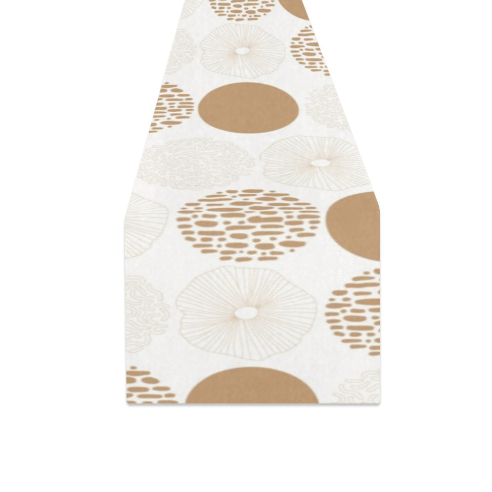 Gold Texture mushroom pattern Table Runner
