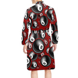 Billiard Ball Pattern Print Design 05 Men's Long Sleeve Belted Night Robe