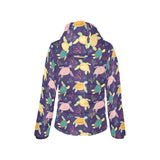 Colorful sea turtle pattern Women's Padded Hooded Jacket