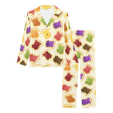 Bread Toast Pattern Print Design 02 Women's Long Pajama Set