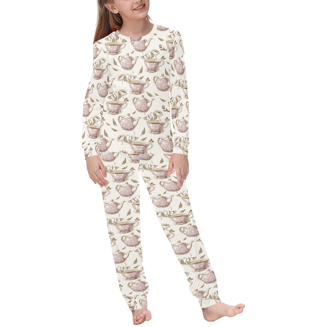 Tea pots Pattern Print Design 03 Kids' Boys' Girls' All Over Print Pajama Set