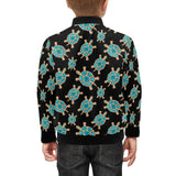 Sea turtle blue stone pattern Kids' Boys' Girls' Bomber Jacket