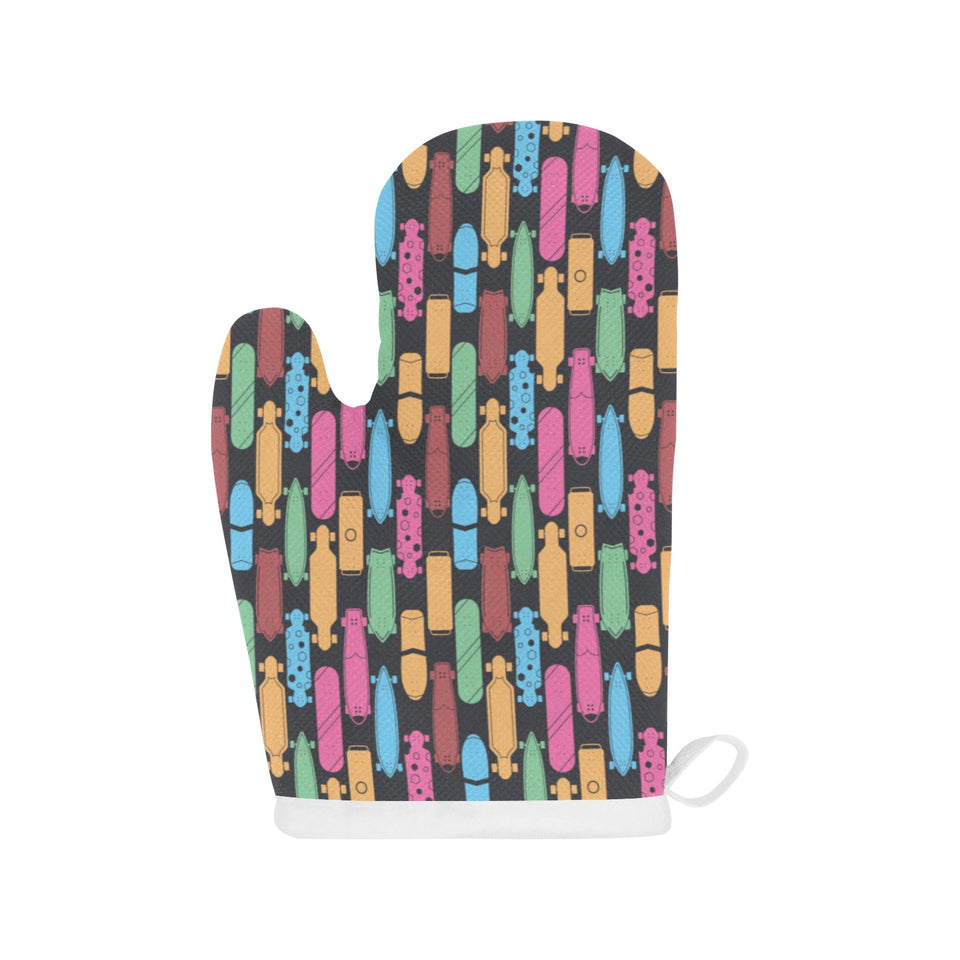 Skate Board Pattern Print Design 02 Heat Resistant Oven Mitts