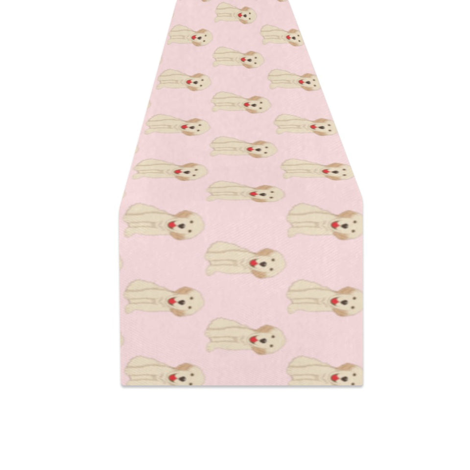 Golden Retriever Pattern Print Design 02 Table Runner