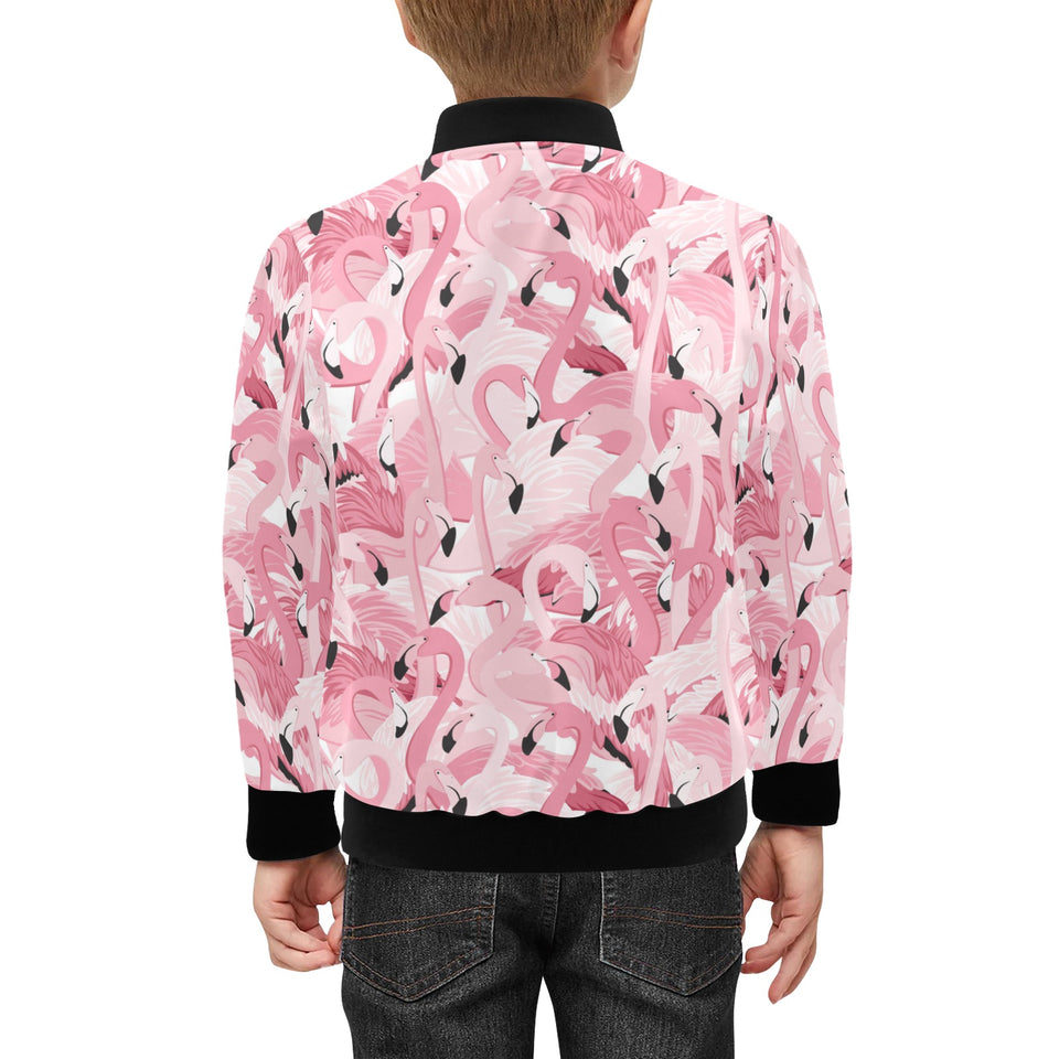 Pink flamingos pattern background Kids' Boys' Girls' Bomber Jacket
