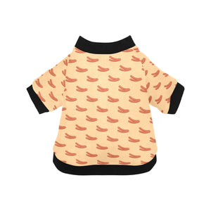 Sausage Pattern Print Design 03 All Over Print Pet Dog Round Neck Fuzzy Shirt
