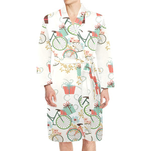Bicycle Pattern Print Design 05 Men's Long Sleeve Belted Night Robe
