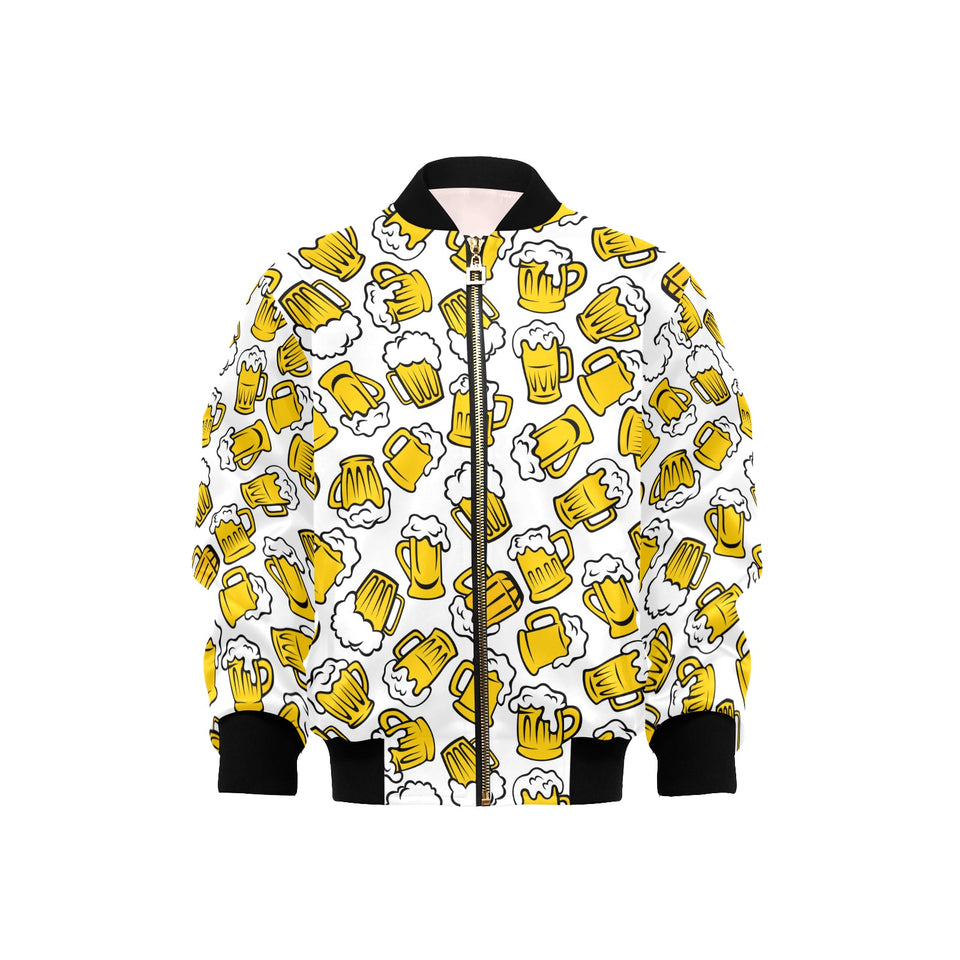 Beer design pattern Kids' Boys' Girls' Bomber Jacket