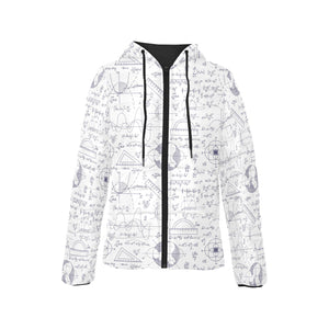 Math Pattern Print Design 03 Women's Padded Hooded Jacket