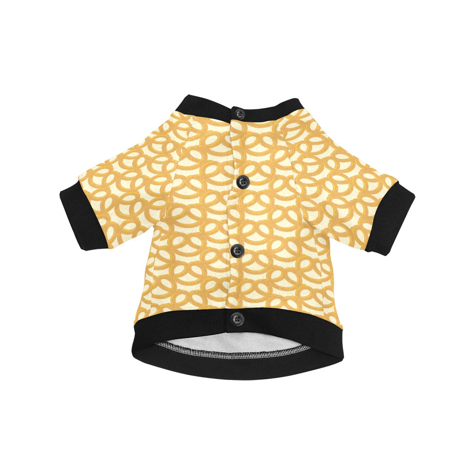 Pretzels Pattern Print Design 01 All Over Print Pet Dog Round Neck Fuzzy Shirt