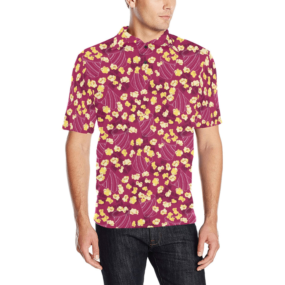 Popcorn Pattern Print Design 02 Men's All Over Print Polo Shirt