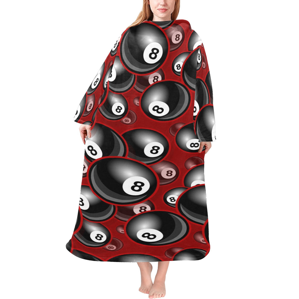 Billiard Ball Pattern Print Design 05 Blanket Robe with Sleeves