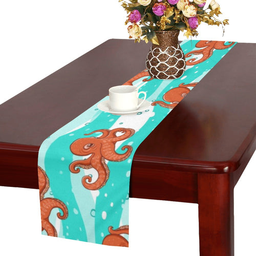Octopuses sea wave background Table Runner