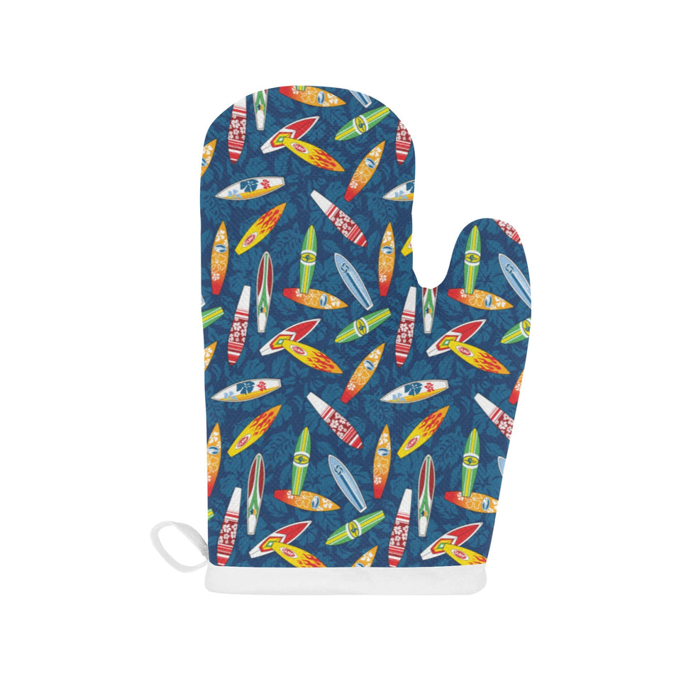 Surfboard Pattern Print Design 01 Heat Resistant Oven Mitts