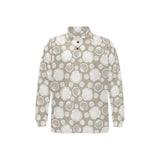 Scallop shell pattern Men's Long Sleeve Polo Shirt