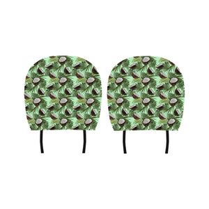 Coconut Pattern Print Design 02 Car Headrest Cover