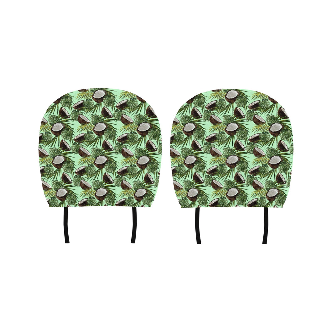 Coconut Pattern Print Design 02 Car Headrest Cover