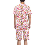 Squirrel Pattern Print Design 02 Men's V-Neck Short Pajama Set