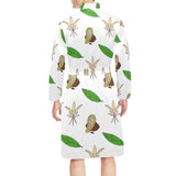 Color hand drawn cacao pattern Men's Long Sleeve Belted Night Robe