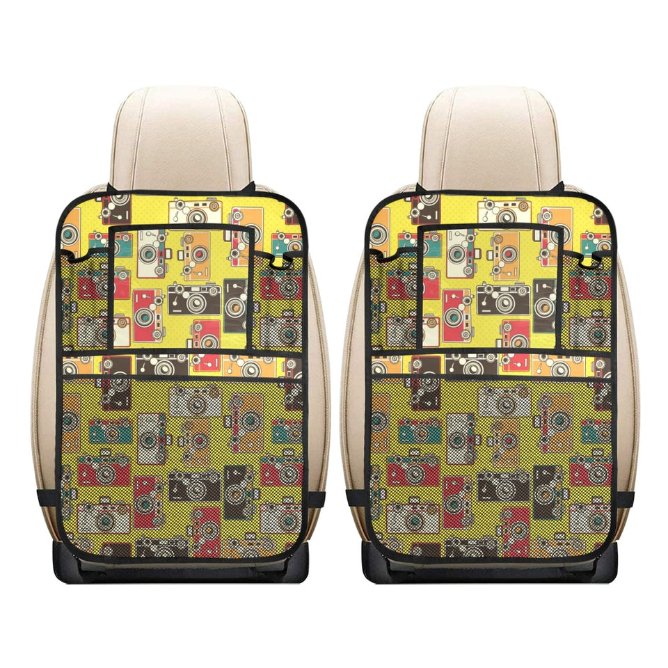Camera Pattern Print Design 02 Car Seat Back Organizer