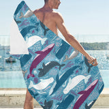 Whale design pattern Beach Towel