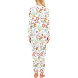 Maneki neko cat fan sakura Women's All Over Print Pajama Set