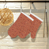 Brick Printed Pattern Print Design 03 Heat Resistant Oven Mitts