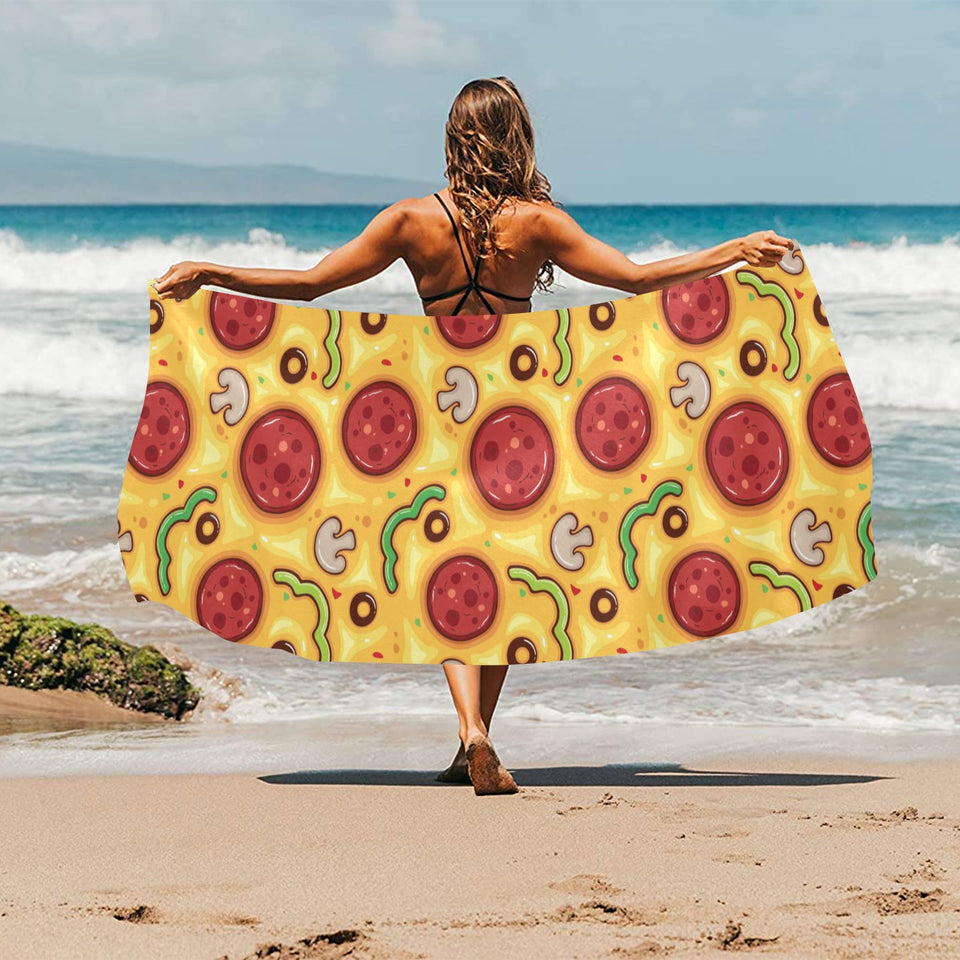 Pizza texture pattern Beach Towel