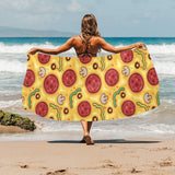 Pizza texture pattern Beach Towel