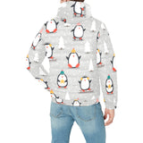 Cute Penguin christmas pattern Men's Padded Hooded Jacket