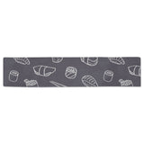 sushi pattern black background Table Runner