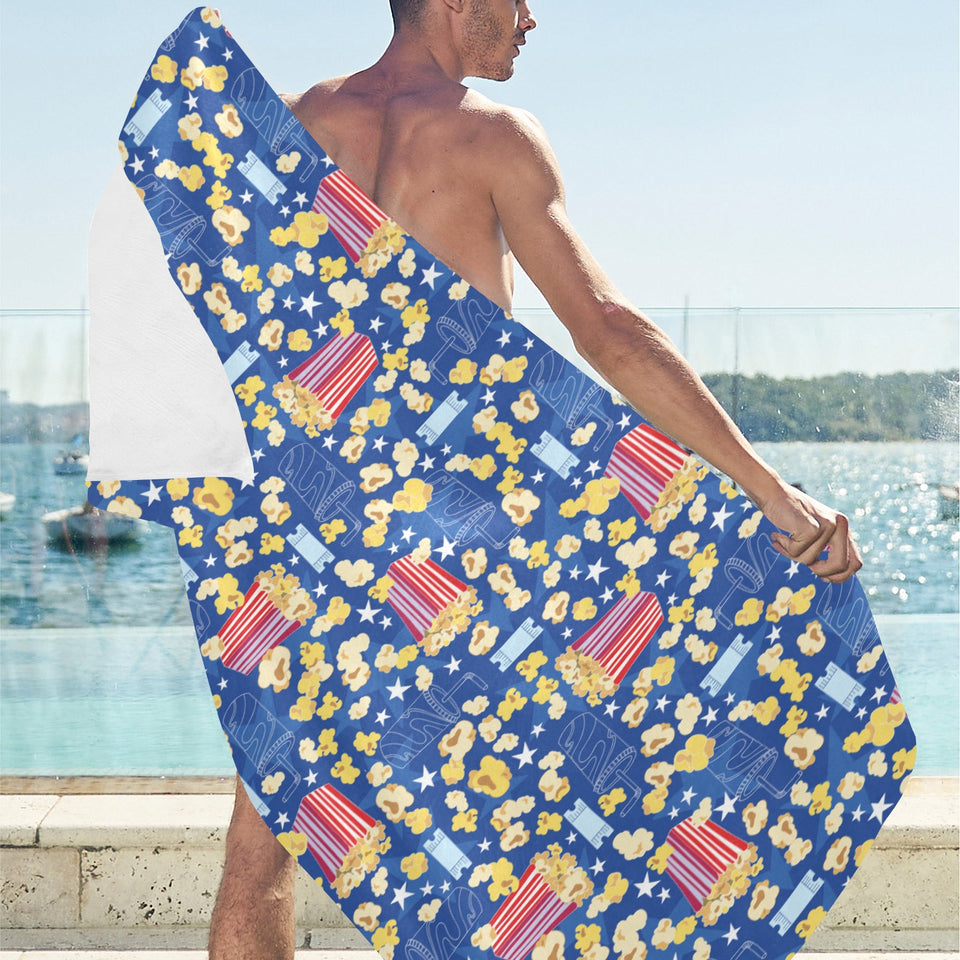 Popcorn Pattern Print Design 01 Beach Towel