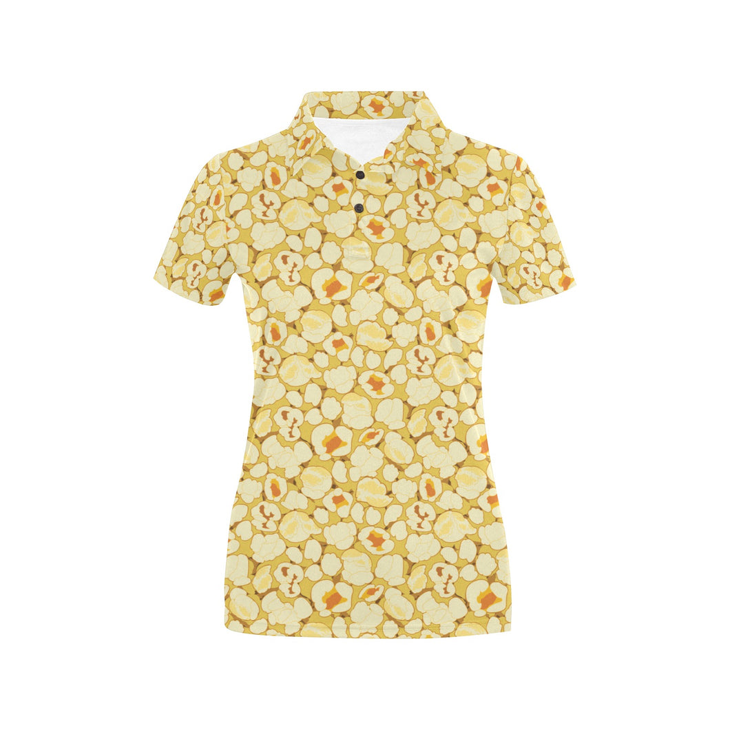 Popcorn Pattern Print Design 04 Women's All Over Print Polo Shirt