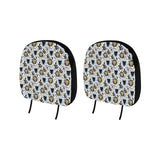 Lion Pattern Print Design 05 Car Headrest Cover