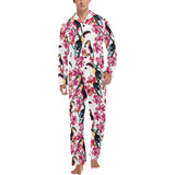 Toucan flower design pattern Men's Long Pajama Set