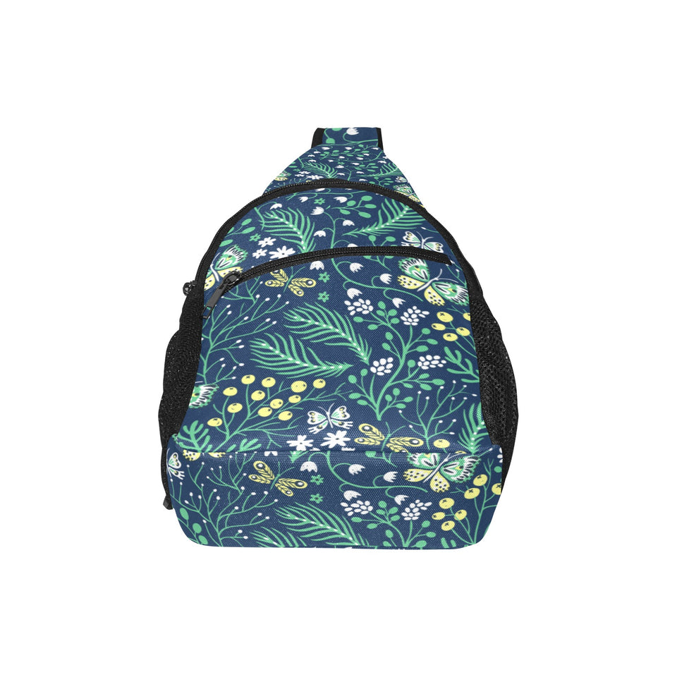 butterfly leaves pattern All Over Print Chest Bag