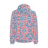 Blue Red Eiffel Tower Pattern Print Design 02 Men's Padded Hooded Jacket