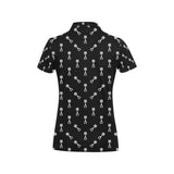 Engine Piston Black Theme Pattern Print Design 03 Women's All Over Print Polo Shirt