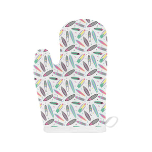 Surfboard Pattern Print Design 04 Heat Resistant Oven Mitts