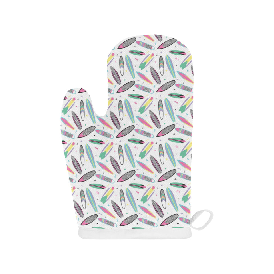 Surfboard Pattern Print Design 04 Heat Resistant Oven Mitts