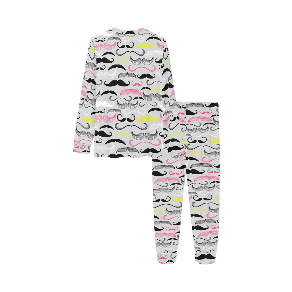 Mustache Beard Pattern Print Design 02 Kids' Boys' Girls' All Over Print Pajama Set