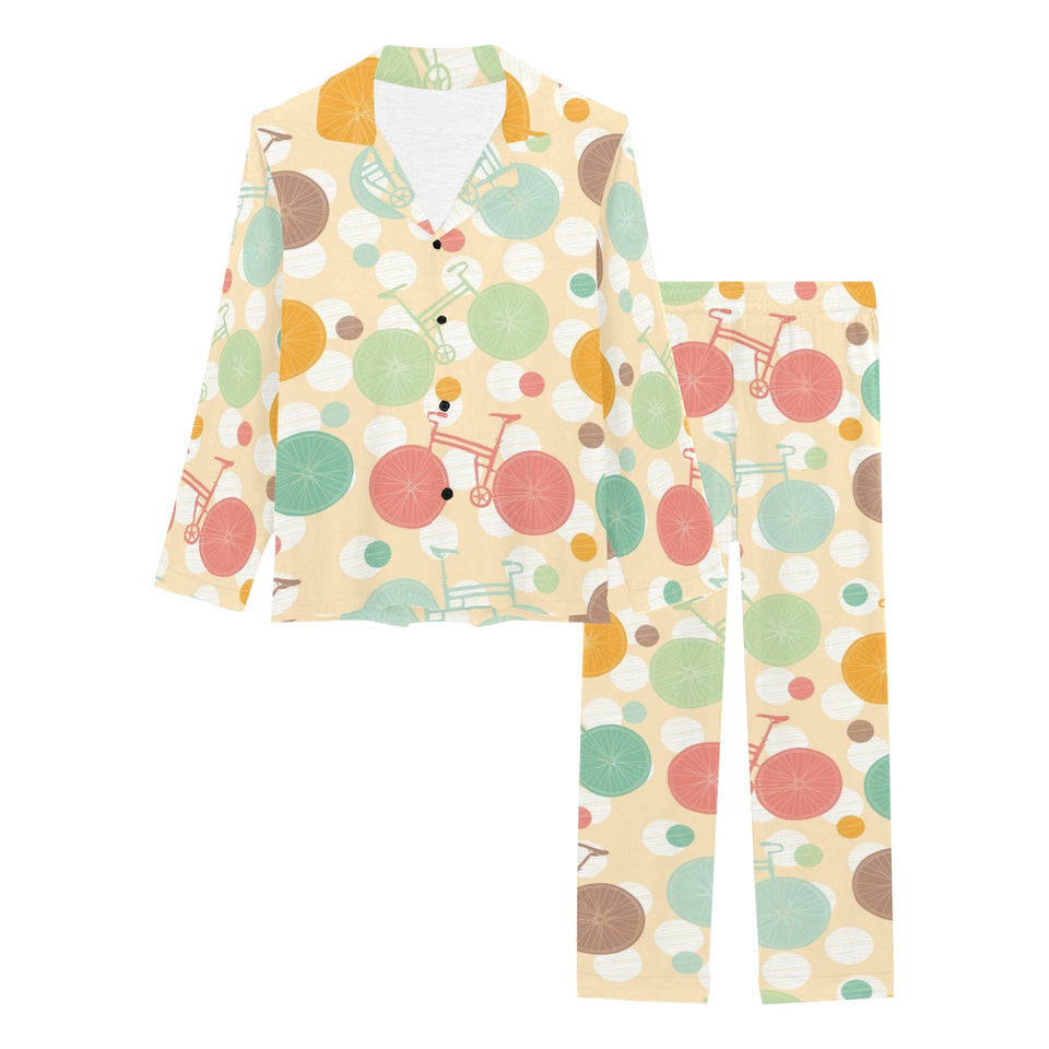 Bicycle Pattern Print Design 01 Women's Long Pajama Set
