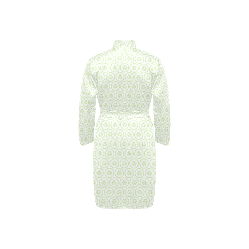 Cucumber pattern background Men's Long Sleeve Belted Night Robe